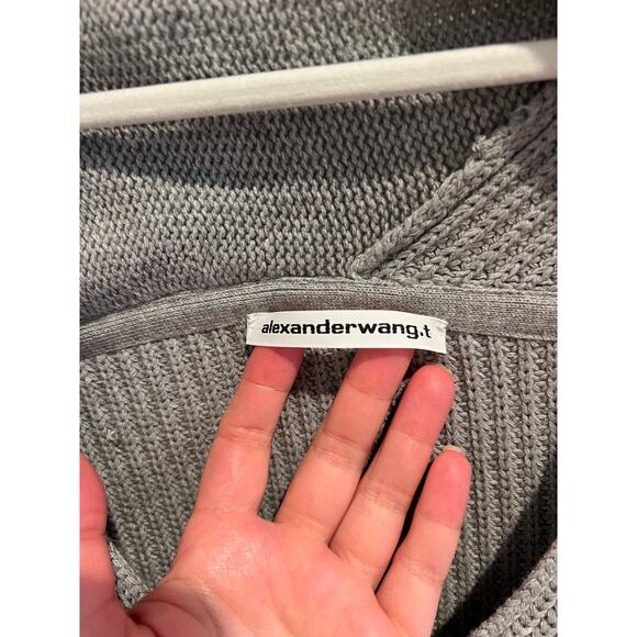 AlexanderWang.T Ribbed Cotton Blend Sweater gray S - Picture 6 of 7